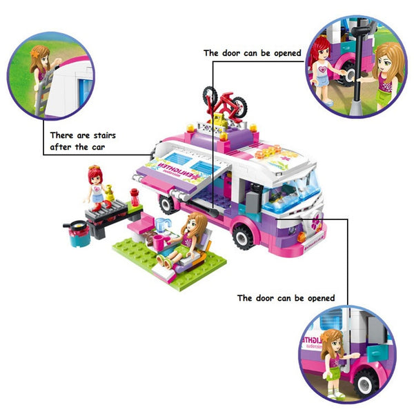 LEGO: City Girls Princess Outing Bus Car Building Blocks Sets Bricks Model Kids Classic Toys - brickpick