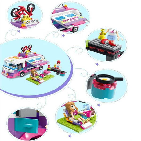 LEGO: City Girls Princess Outing Bus Car Building Blocks Sets Bricks Model Kids Classic Toys - brickpick