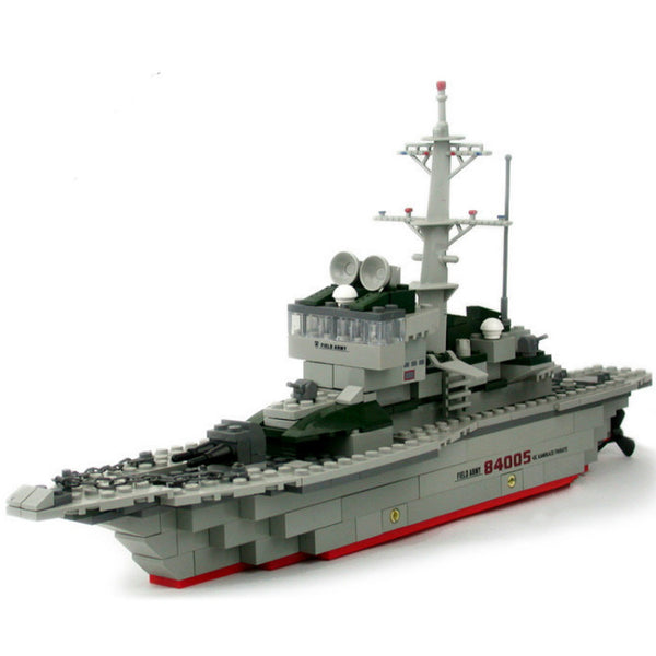228pcs/set Cruiser Building Block Brick Army Military Ship Model Battle War Ship Navy Vessel Boat Toy Equipment Technic Designer - brickpick