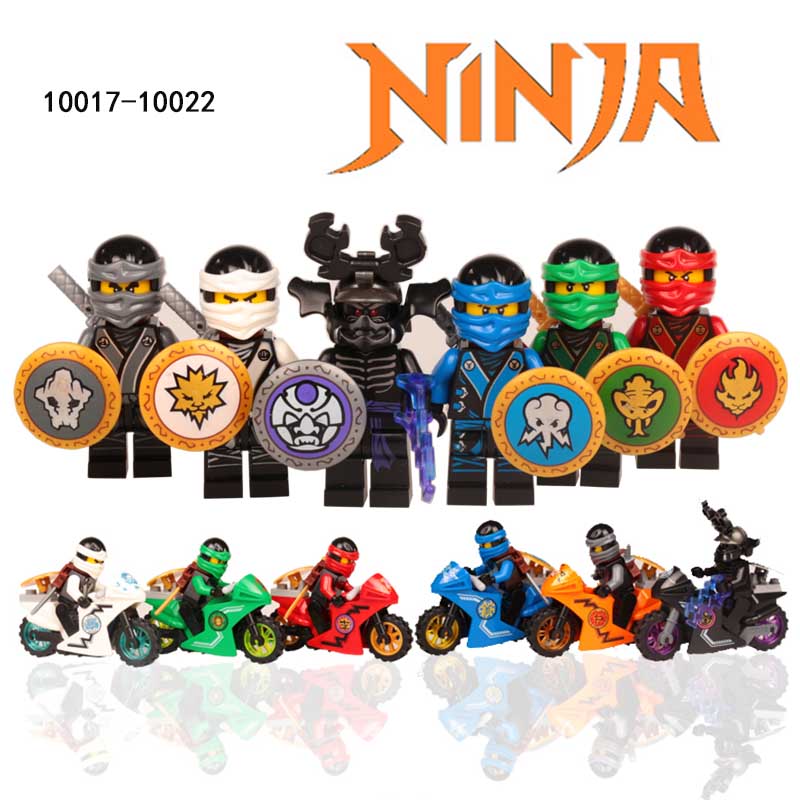 6 Ninja Kai Jay Zane Cole Lloyd Carmadon With Tornado Motorcycle - brickpick