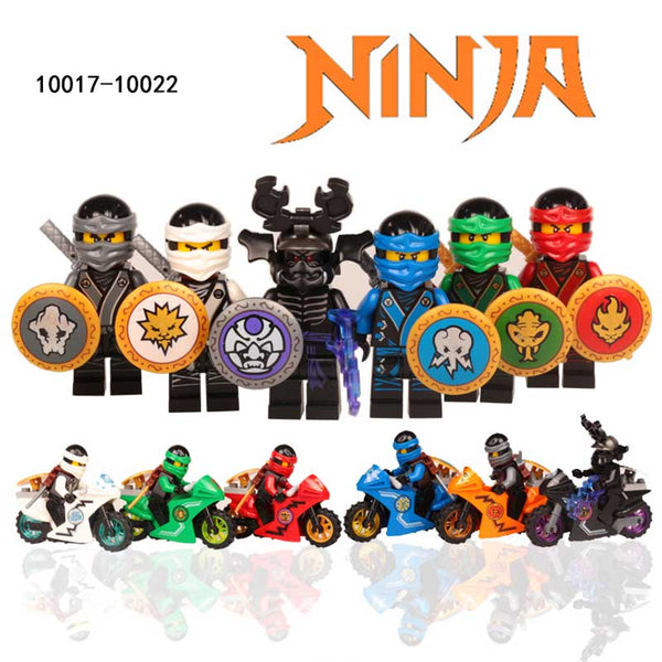 6 Ninja Kai Jay Zane Cole Lloyd Carmadon With Tornado Motorcycle - brickpick