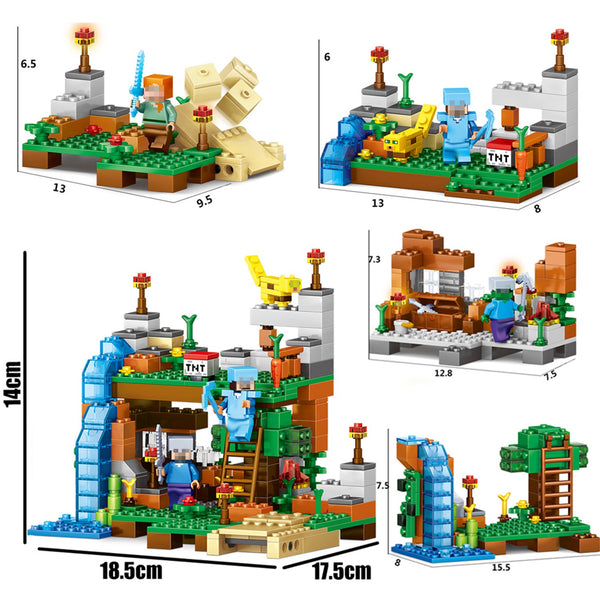378pcs 4 in 1 Minecrafted Building Blocks Compatible Legoed city Figures Dragon Bricks Set Educational Toys - brickpick