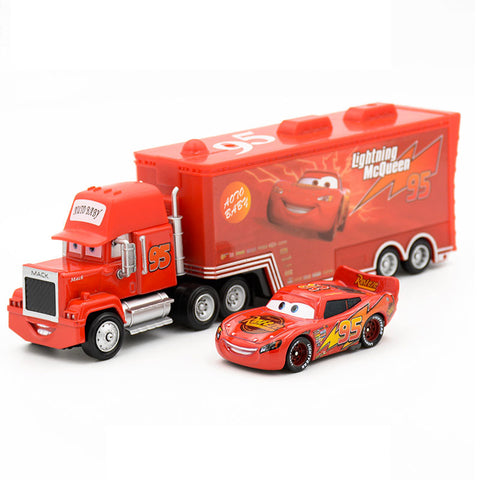 Disney Pixar Cars 2 Toys 2pcs Lightning McQueen Mack Truck The King 1:55 - brickpick