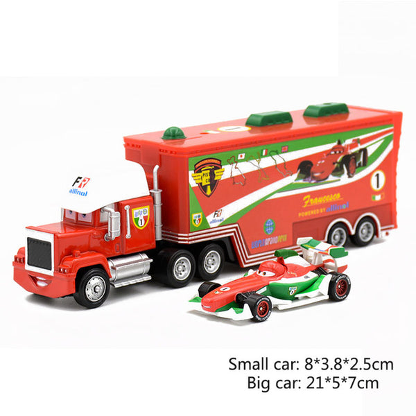 Disney Pixar Cars 2 Toys 2pcs Lightning McQueen Mack Truck The King 1:55 - brickpick