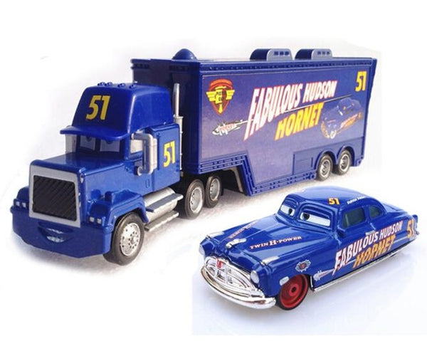 Disney Pixar Cars 2 Toys 2pcs Lightning McQueen Mack Truck The King 1:55 - brickpick