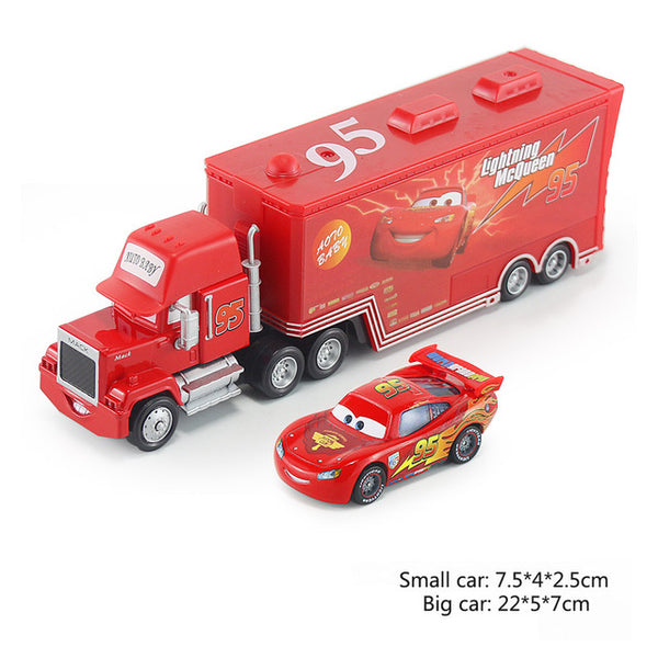 Disney Pixar Cars 2 Toys 2pcs Lightning McQueen Mack Truck The King 1:55 - brickpick