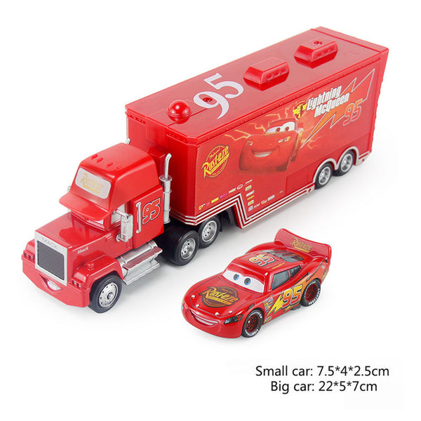 Disney Pixar Cars 2 Toys 2pcs Lightning McQueen Mack Truck The King 1:55 - brickpick