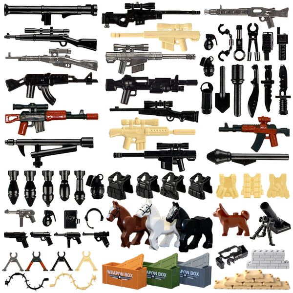 Military Swat Team Guns Weapon Pack City Police Soldiers Figure - brickpick